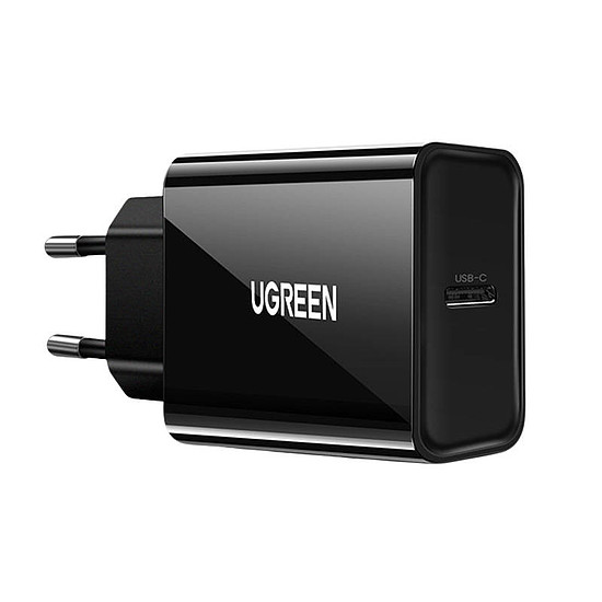 Gyorstöltő EU UGREEN, USB-C 20W, PD 3.0, fekete (10191)
