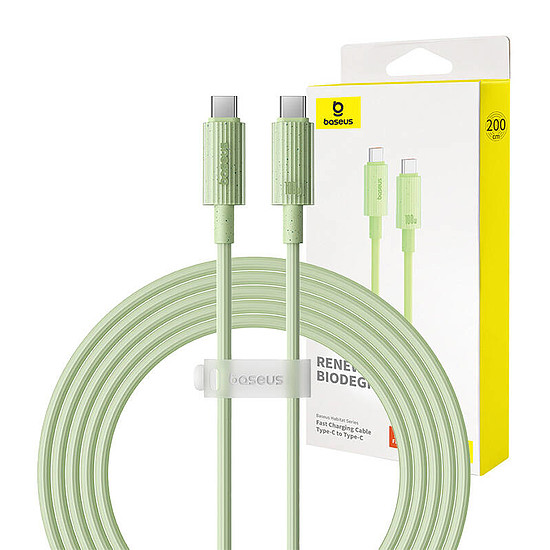 Gyorstöltő kábel Baseus USB-C - USB-C Habitat Series 2m 100W zöld (P10360202631-01)