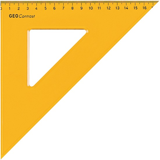 Háromszögvonalzó, műanyag, 45/45/90, 18-25 cm, Aristo GEO College (GEO22425)