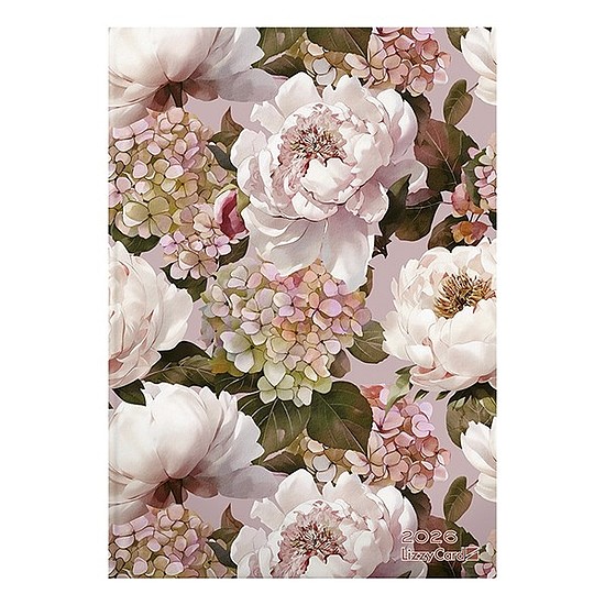 Határidőnapló 2026 LIZZY CARD A/5 napi szivacsos White blossoms