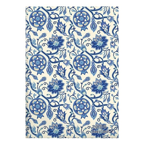 Határidőnapló 2026 LIZZY CARD B/6 heti keménytáblás Blue pattern