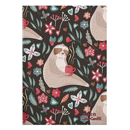 Határidőnapló 2026 LIZZY CARD B/6 heti keménytáblás Sloth