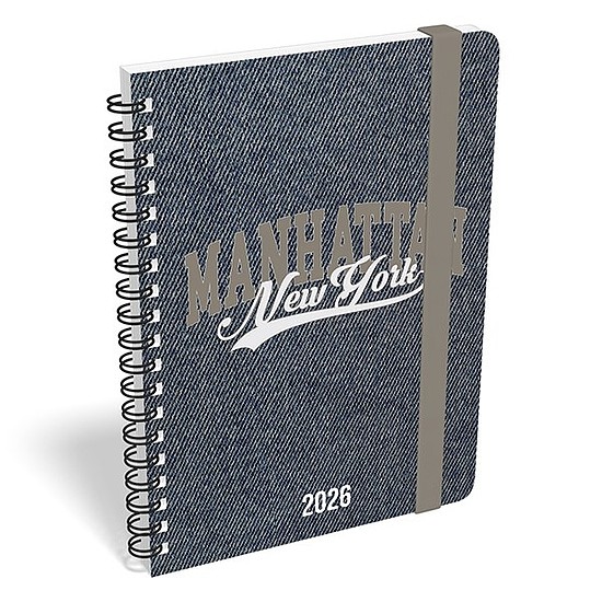 Határidőnapló 2026 LIZZY CARD B/6 heti spirálozott gumis Manhattan New York