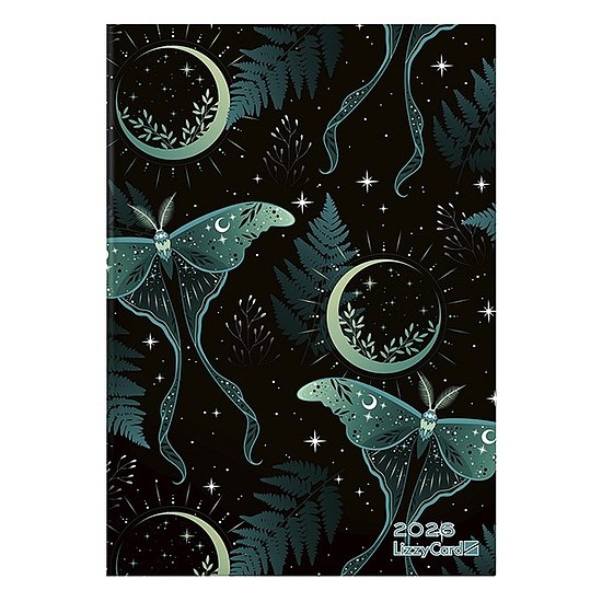 Határidőnapló 2026 LIZZY CARD B/6 napi keménytáblás Moth and moon