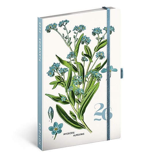 Határidőnapló 2026 REALSYSTEM 130x210 mm 2 hét oldalpáronként sárga lapos Herbarium