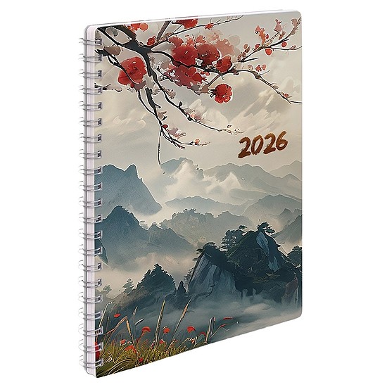 Határidőnapló 2026 REALSYSTEM SP1 spirál A/5 heti fehér lapos Japán