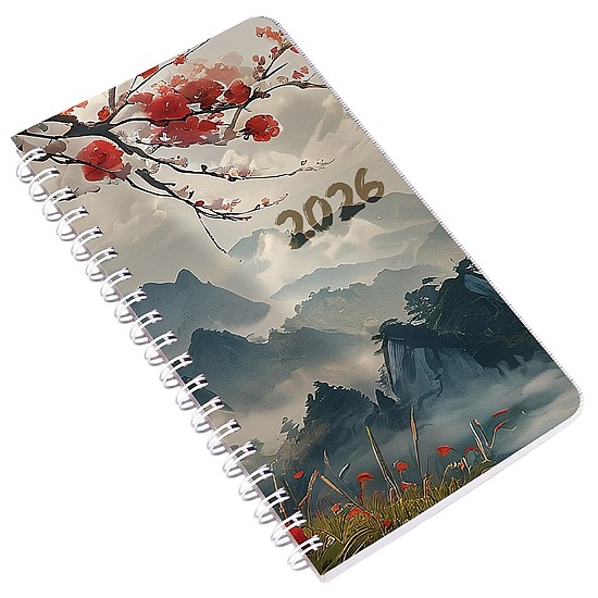 Határidőnapló 2026 REALSYSTEM SP2 spirál A/6 heti fehér lapos Japán