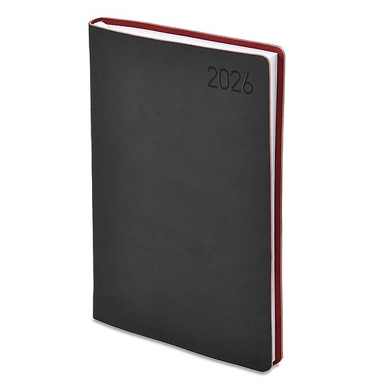 Határidőnapló 2026 TOPTIMER Madeira M011 B/5 heti fehér lapos fekete-bordó