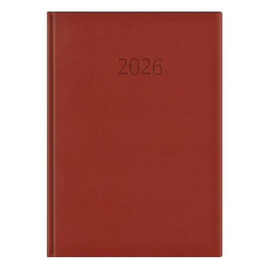 Határidőnapló 2026 TOPTIMER Wide W024 A/4 napi fehér lapos bordó