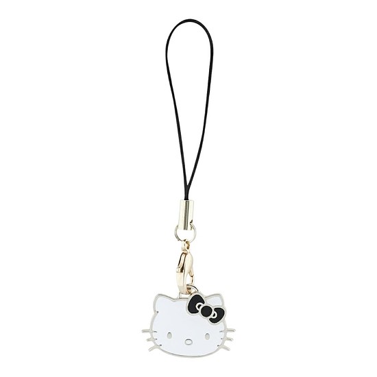 Hello Kitty telefonszíj, kitty fej - telefon medál fekete (HKCPMKHK)