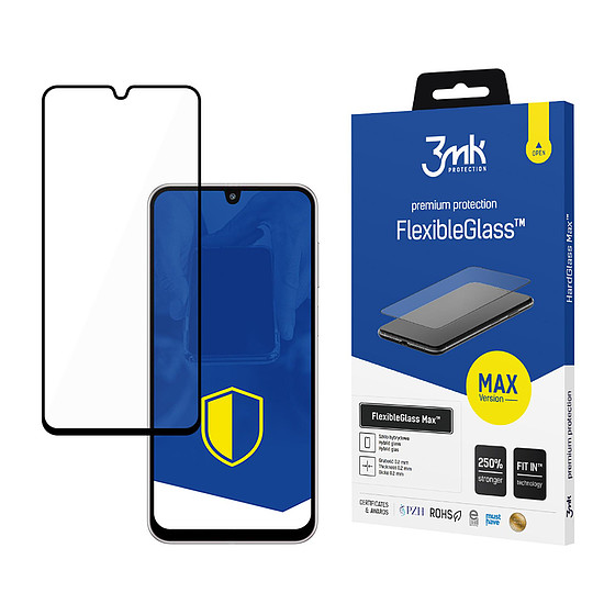 Hibrid üveg 3mk FlexibleGlass Max Fekete Samsung Galaxy M16 5G-hez
