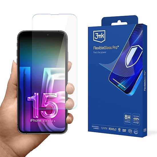 Hibrid üveg 3mk FlexibleGlass Pro v2.0 Apple iPhone 15-höz