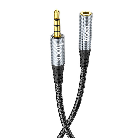 Hoco - Audiokábel (UPA20) - Jack csatlakozója 3,5 mm, 1 x dugó - 1 x anya, 1 m - szürke (KF239349)