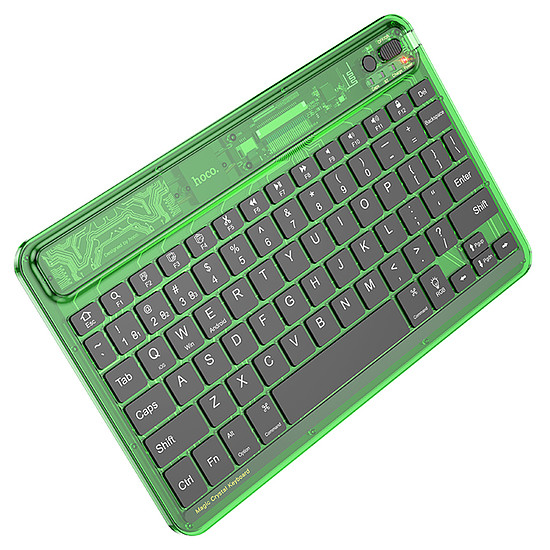 Hoco - Billentyűzet Transparent Discovery Edition (S55) - Angol verzió, Vezeték nélküli, Bluetooth, 500 mAh - Candy Green (KF2312049)