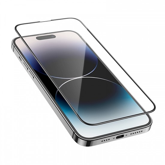 Hoco G16 Apple iPhone 14 Pro készülékhez átlátszó előlapi kijelzővédő fólia, fekete