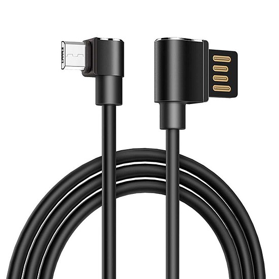 HOCO Long roam töltő adatkábel micro USB U37 90 fokos 1,2 méter fekete (HC074342)