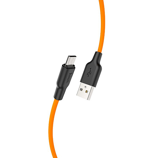 HOCO X21 Szilikon töltőkábel Micro USB 1m, narancssárga (HC711908)