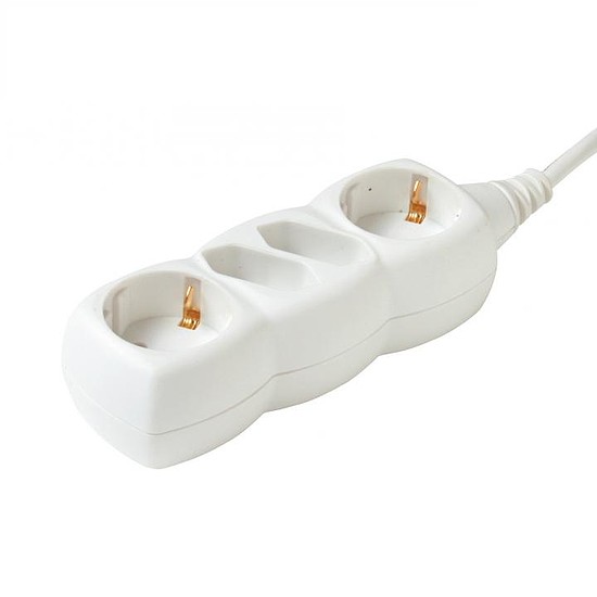 Home NV 14/WH hálózati elosztó, 1,5 m, H05VV-F 3G1,0 mm2 kábel, IP 20 kivitel, 2 védőérintkezős és 2 euro aljzat, max. 3500W, fehér