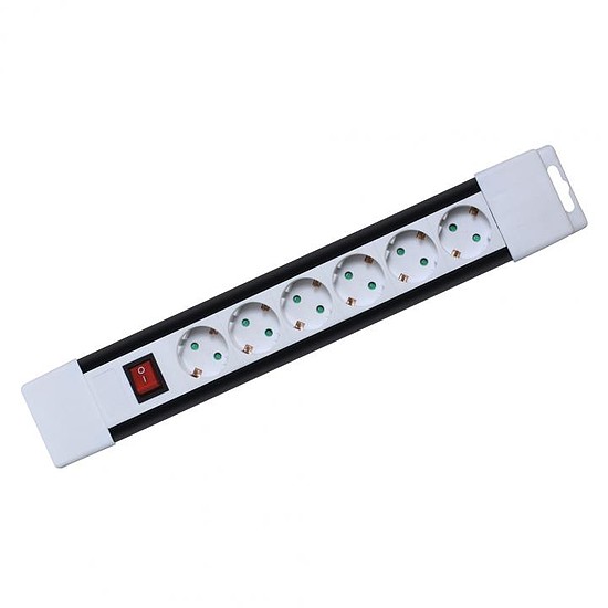 Home PNV 06K/WH hálózati elosztó, 2 m, H05VV-F 3G1,0 mm2 kábel, kapcsolós, IP20 kivitel, 6 aljzat gyermekvédelemmel, max. 3500W, fehér, felakasztható