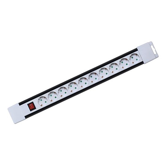 Home PNV 10K/WH hálózati elosztó, 2 m, H05VV-F 3G1,0 mm2 kábel, kapcsolós, IP20 kivitel, 10 aljzat gyermekvédelemmel, max. 3500W, fehér, felakasztható