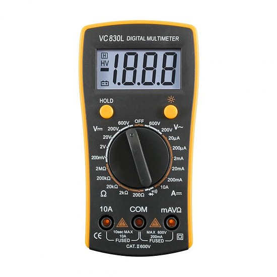 Home VC 830L digitális multiméter, egyenfeszültség, váltófeszültség, egyenáram, ellenállás mérése, mért érték rögzítés