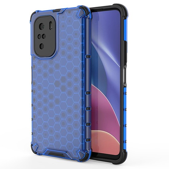 Honeycomb Case páncélburkolat TPU bumper Xiaomi Redmi K40 Pro+ / K40 Pro / K40 / Poco F3 kékhez