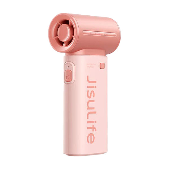 Hordozható ventilátor 3600 mAh digitális kijelzővel - JisuLife (Life9) - rózsaszín (KF2331360)