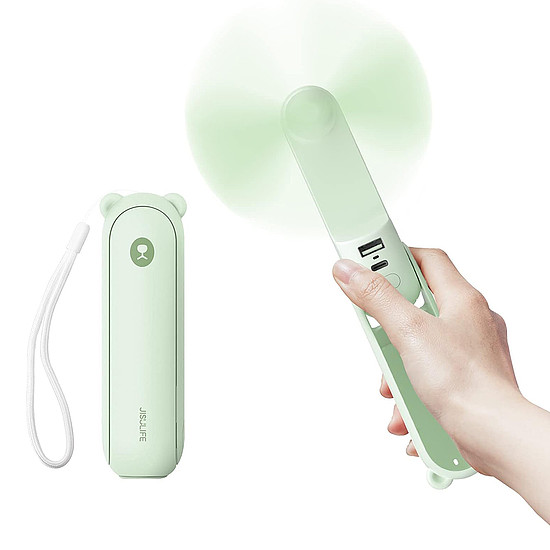Hordozható ventilátor 4500 mAh-s akkumulátorral - JisuLife (F8X) - Menta zöld (KF2331365)