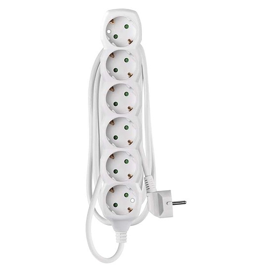 Hosszabbító 1,4 m / 6 aljzat / fehér / PVC / 1 mm2 (P0621)