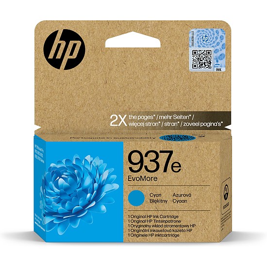 HP 4S6W6NE No.937E Cyan tintapatron eredeti Evomore