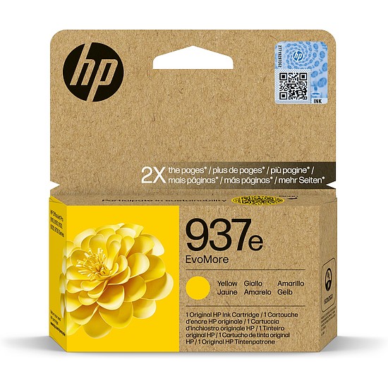 HP 4S6W8NE No.937E Yellow tintapatron eredeti Evomore