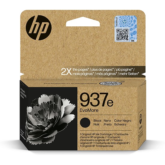 HP 4S6W9NE No.937E Black tintapatron eredeti Evomore