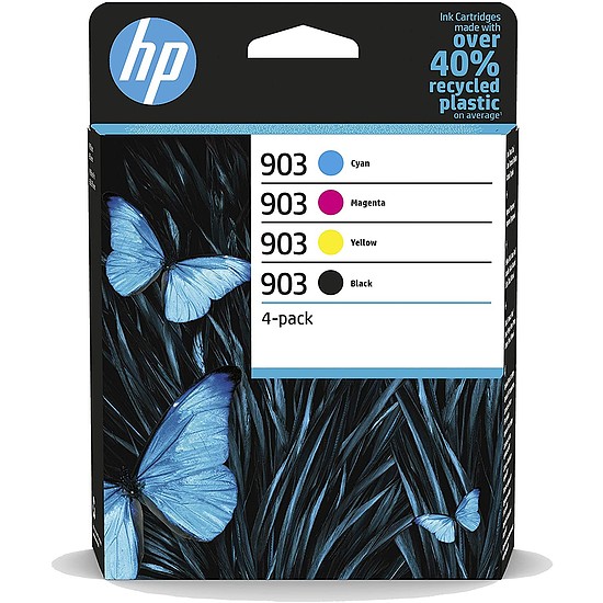 HP 6ZC73AE No.903 Multipack Bk C M Y tintapatron eredeti (T6L87AE + T6L91AE + T6L9511A + T6L99AE) utódja a HP 3HZ51-nek