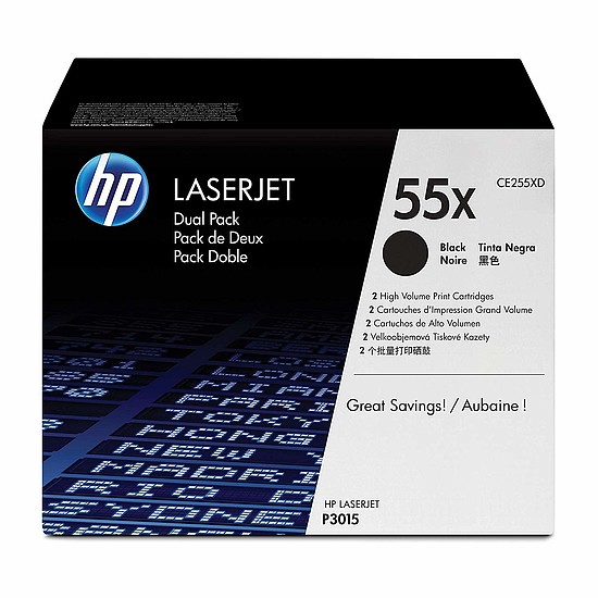 HP CE255XD No.55X Black Dupla lézertoner eredeti 2x12,5K