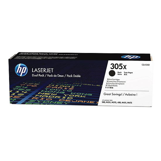 HP CE410XD No.305X Black Dupla lézertoner eredeti 2x4K