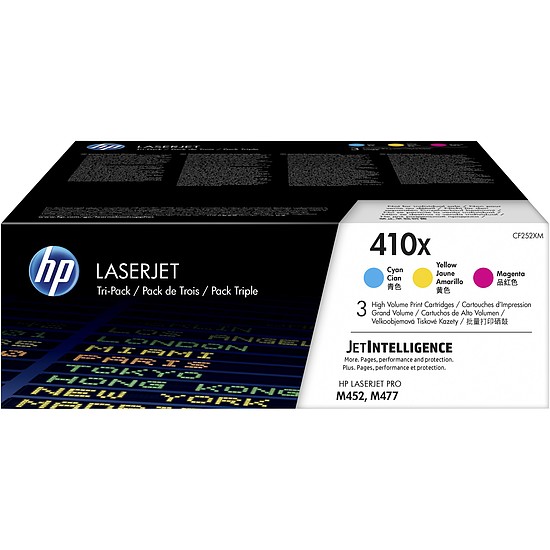 HP CF252XM No.410X CF411X + CF412X + CF413X Multipack Cyan Magenta Yellow lézertoner eredeti 3x5K