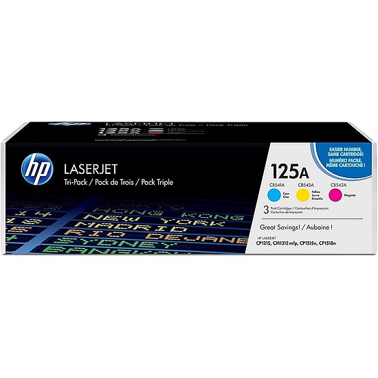 HP CF373AM No.125A CB541 +CB542 + CB543 Multipack Cyan Magenta Yellow lézertoner eredeti 3X1,4K