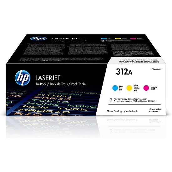 HP CF440AM No.312A CF381A + CF382A + CF383A Multipack Cyan Magenta Yellow lézertoner eredeti 3x2,7K