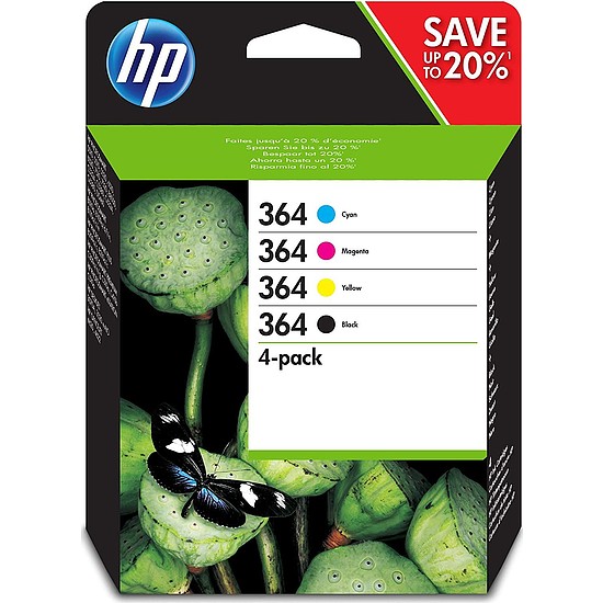 HP N9J73AE No.364 Multipack Bk,C, M,Y tintapatron eredeti (CB316E + CB318E + CB319E + CB320EE (J3M82AE SD534EE utódja))