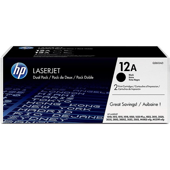 HP Q2612AD No.12A Black Dupla lézertoner eredeti 2x2K