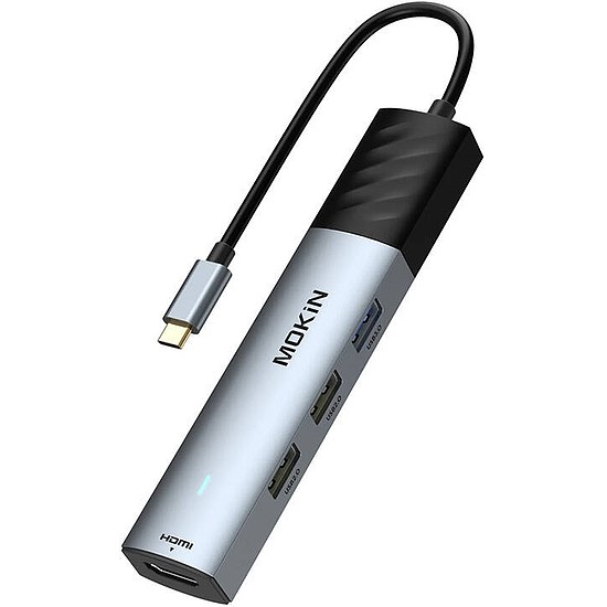 HUB 5 az 1-ben MOKiN USB-C PD 3.0 100 W ezüst (MOUC6005)