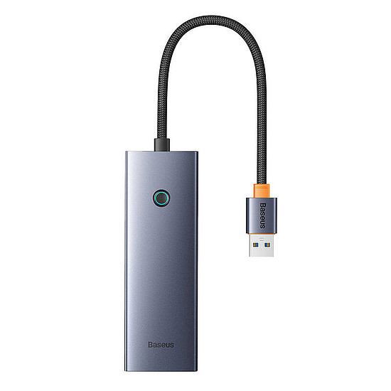 Hub Baseus UltraJoy Series Lite 4 portos USB-USB 3.0*3+RJ45*1+USB-C 5V szürke (B0005280B811-12)