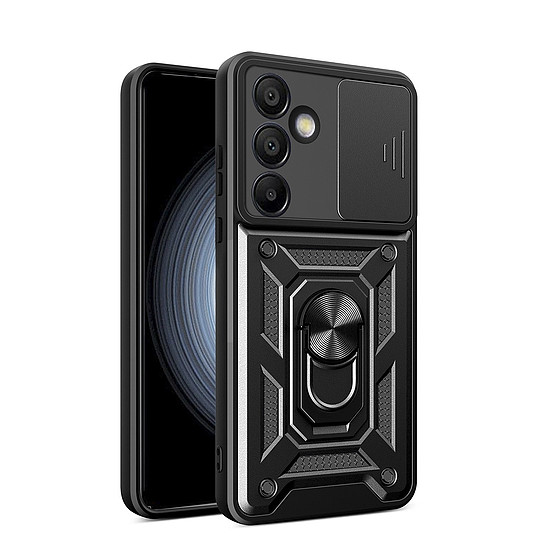 Hybrid Armor Camshield állvánnyal és kameravédővel Samsung Galaxy A56 készülékhez - fekete