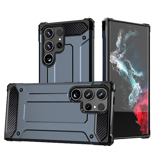 Hybrid Armor tok Samsung Galaxy S25 Ultra páncélozott hibrid tok - kék