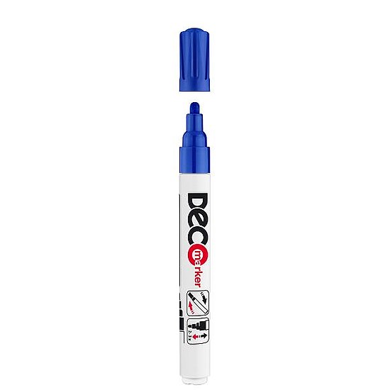 ICO Deco lakkmarker kék kerek hegy 2-4mm