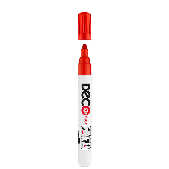 ICO Deco lakkmarker piros kerek hegy 2-4mm