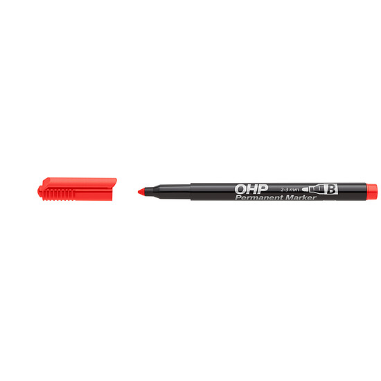 Ico OHP Top Marker -B- alkoholos rostirón piros, kerek hegy 2-3mm