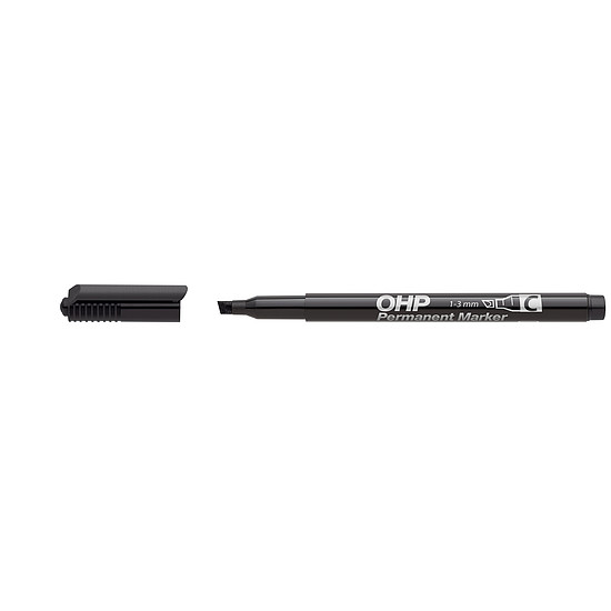Ico OHP Top Marker -C- alkoholos rostirón fekete, vágott hegy 1-3mm