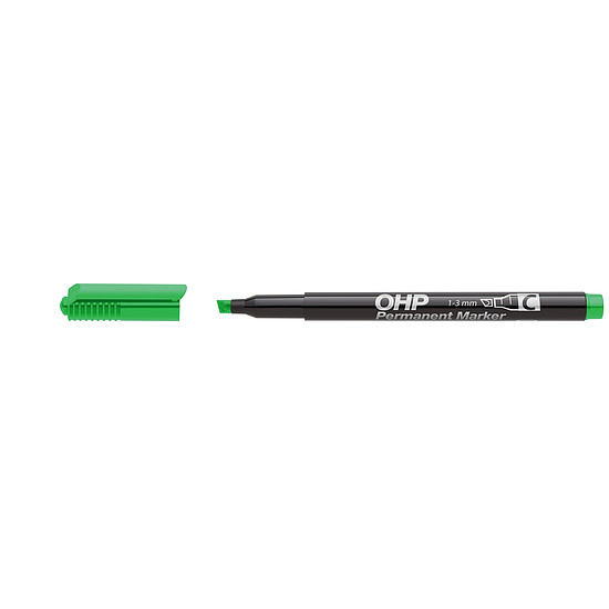 Ico OHP Top Marker -C- alkoholos rostirón zöld, vágott hegy 1-3mm