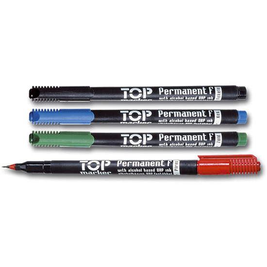 Ico OHP Top Marker -F- alkoholos rostirón piros, tűhegy 0,5mm